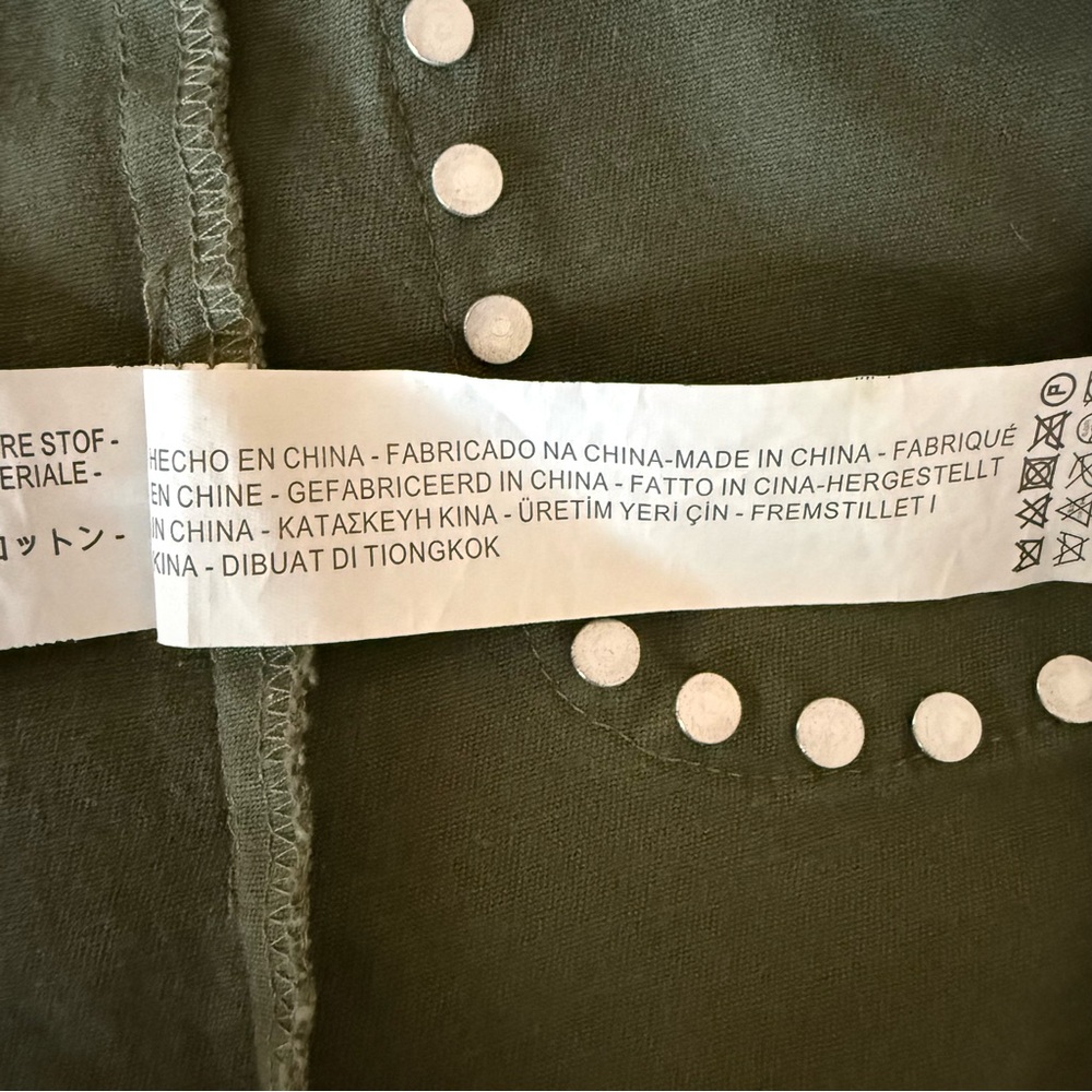 EUC Zara ZW Collection Military Studded Jacket with Fringe Khaki - Size S - Picture 7 of 10